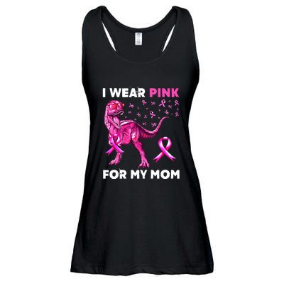 I Wear Pink For My Mom Dinosaur Breast Cancer Awareness Ladies Essential Flowy Tank