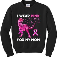 I Wear Pink For My Mom Dinosaur Breast Cancer Awareness Kids Sweatshirt