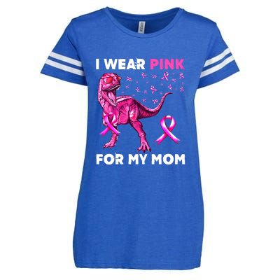 I Wear Pink For My Mom Dinosaur Breast Cancer Awareness Enza Ladies Jersey Football T-Shirt