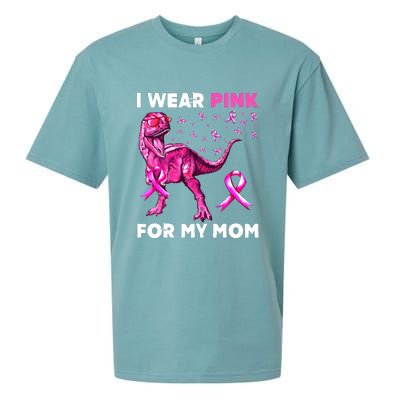 I Wear Pink For My Mom Dinosaur Breast Cancer Awareness Sueded Cloud Jersey T-Shirt