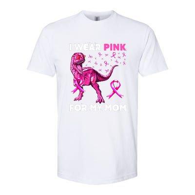 I Wear Pink For My Mom Dinosaur Breast Cancer Awareness Softstyle CVC T-Shirt