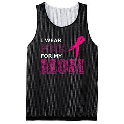 I Wear Pink For My Mom Breast Cancer Awareness Womens Mesh Reversible Basketball Jersey Tank