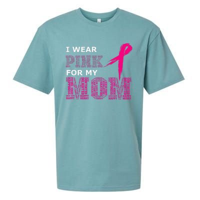 I Wear Pink For My Mom Breast Cancer Awareness Womens Sueded Cloud Jersey T-Shirt