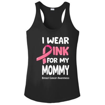 I Wear Pink For My Mommy Breast Cancer Mommy Ladies PosiCharge Competitor Racerback Tank