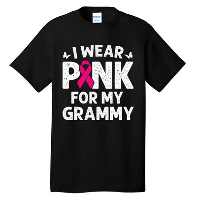 I Wear Pink For My Grammy Breast Cancer Awareness Butterfly Tall T-Shirt