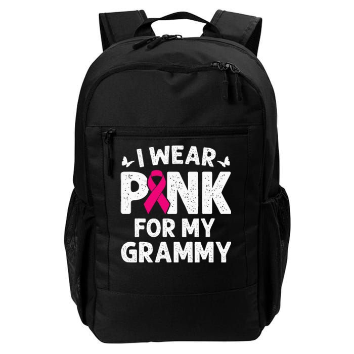 I Wear Pink For My Grammy Breast Cancer Awareness Butterfly Daily Commute Backpack