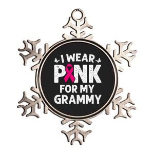 I Wear Pink For My Grammy Breast Cancer Awareness Butterfly Metallic Star Ornament