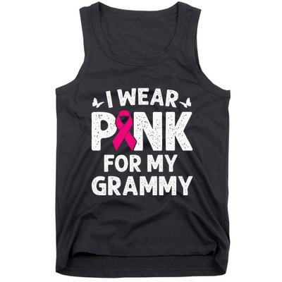 I Wear Pink For My Grammy Breast Cancer Awareness Butterfly Tank Top