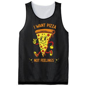 I Want Pizza Not Feelings Mesh Reversible Basketball Jersey Tank