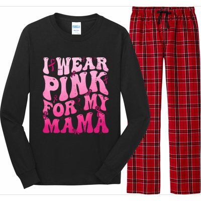 I Wear Pink For My Mama Breast Cancer Support Squads Long Sleeve Pajama Set