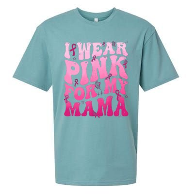 I Wear Pink For My Mama Breast Cancer Support Squads Sueded Cloud Jersey T-Shirt