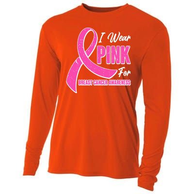 I Wear Pink For Breast Cancer Awareness Cooling Performance Long Sleeve Crew