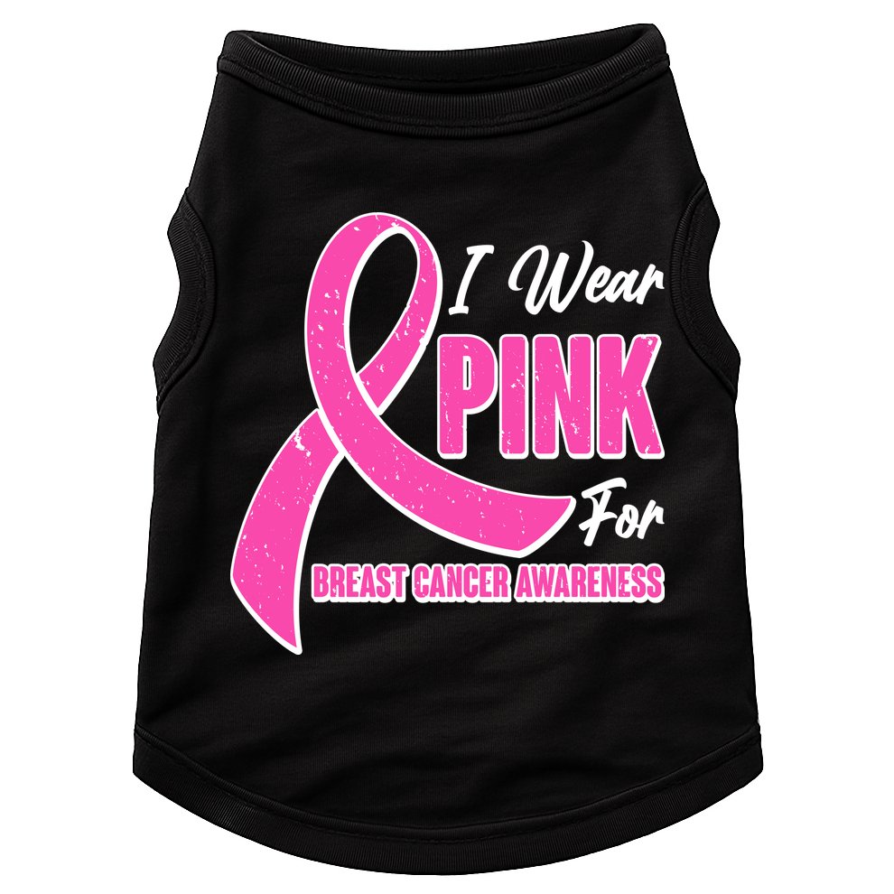 I Wear Pink For Breast Cancer Awareness Doggie Tank