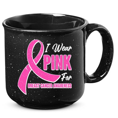 I Wear Pink For Breast Cancer Awareness 15oz Campfire Ceramic Mug