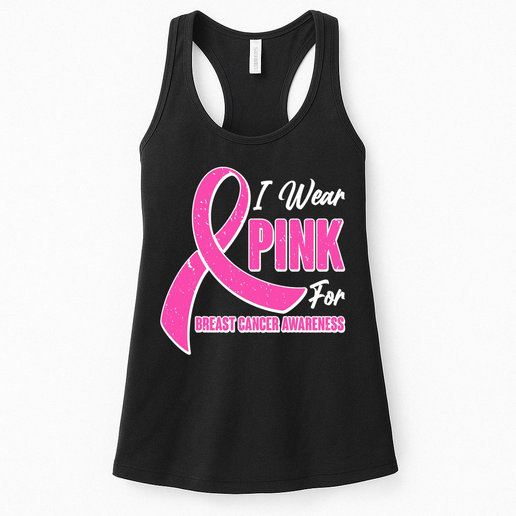 I Wear Pink For Breast Cancer Awareness Womens Tank Top