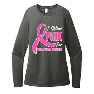 I Wear Pink For Breast Cancer Awareness Womens CVC Long Sleeve Shirt