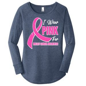 I Wear Pink For Breast Cancer Awareness Women's Perfect Tri Tunic Long Sleeve Shirt