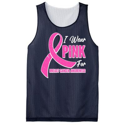 I Wear Pink For Breast Cancer Awareness Mesh Reversible Basketball Jersey Tank