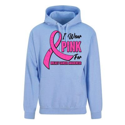 I Wear Pink For Breast Cancer Awareness Unisex Surf Hoodie