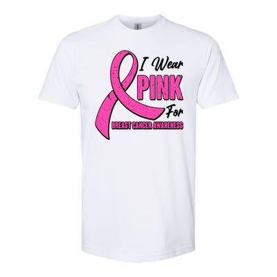 I Wear Pink For Breast Cancer Awareness Softstyle CVC T-Shirt