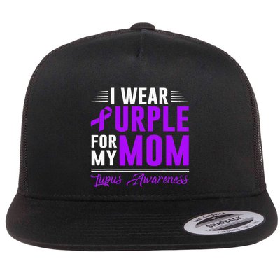 I Wear Purple For My Mom Lupus Awareness Month Flatbill Hat