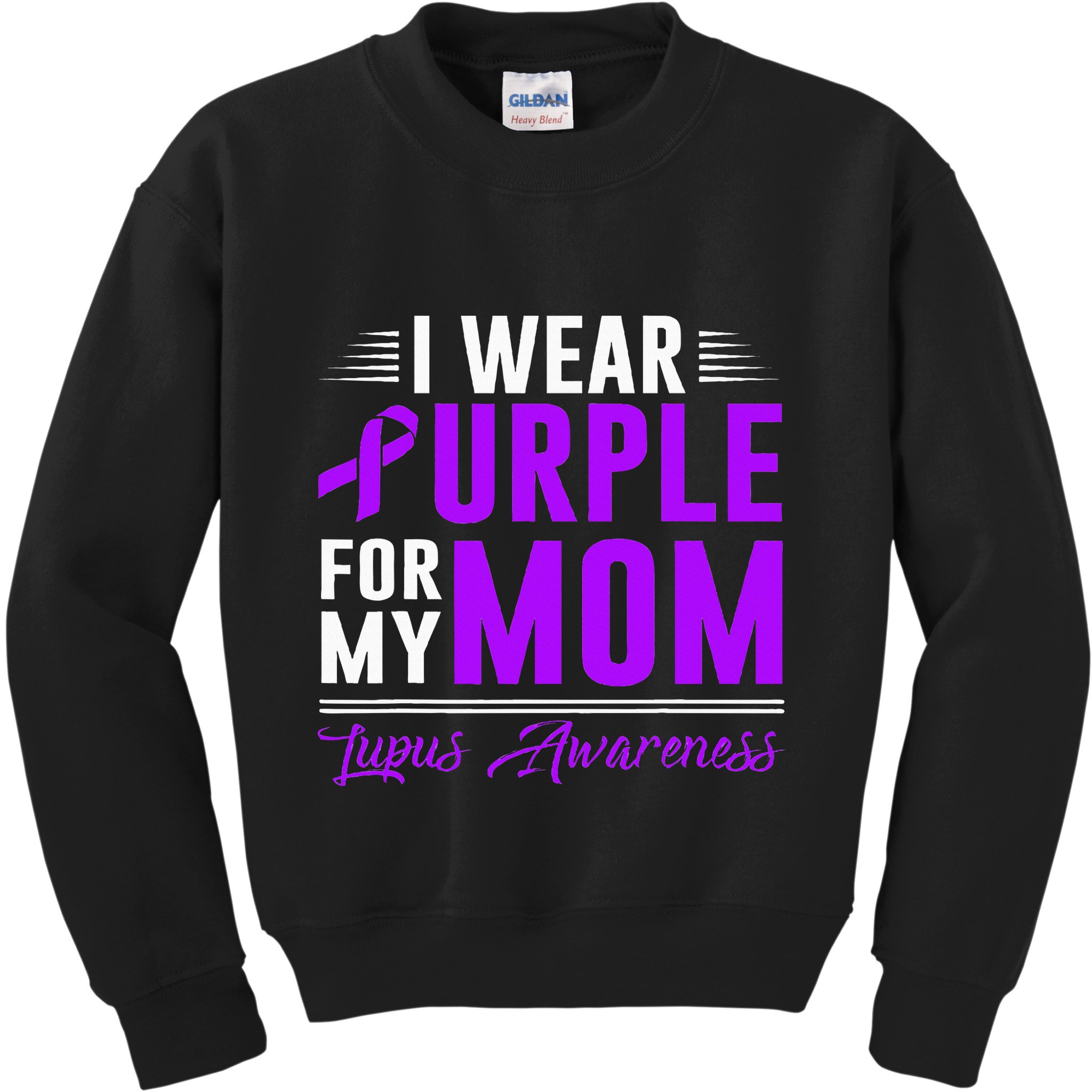 I Wear Purple For My Mom Lupus Awareness Month Kids Sweatshirt