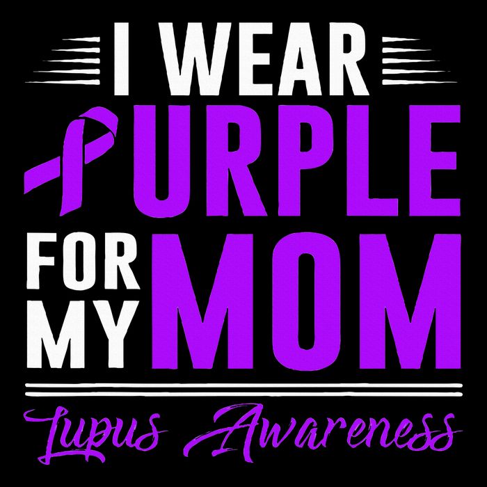 I Wear Purple For My Mom Lupus Awareness Month Kids T-Shirt