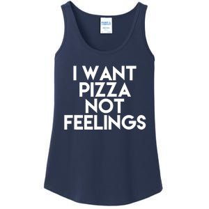 I Want Pizza Not Feelings Ladies Essential Tank