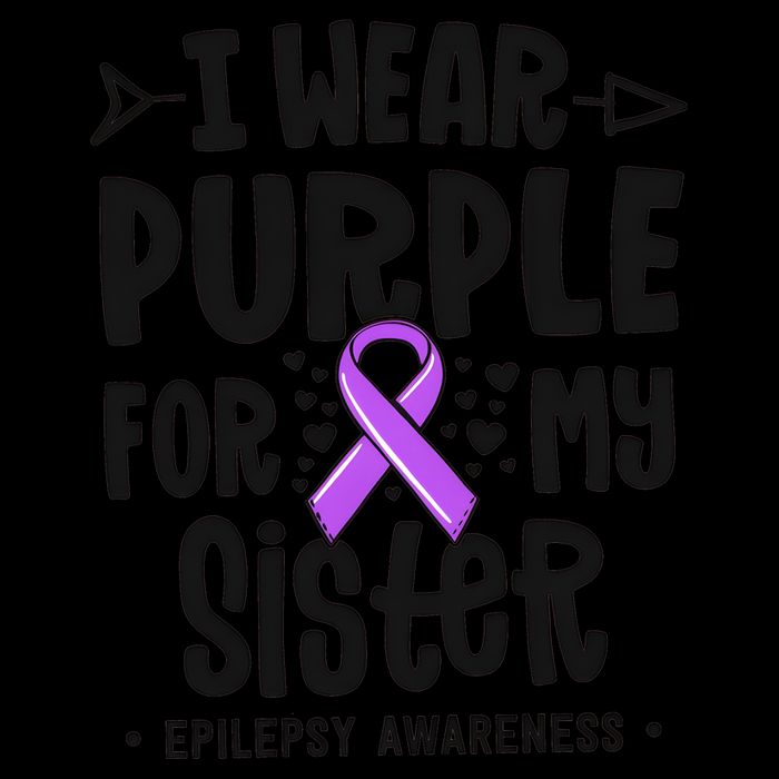 I Wear Purple For My Sister Epilepsy Awareness Drawstring Bag