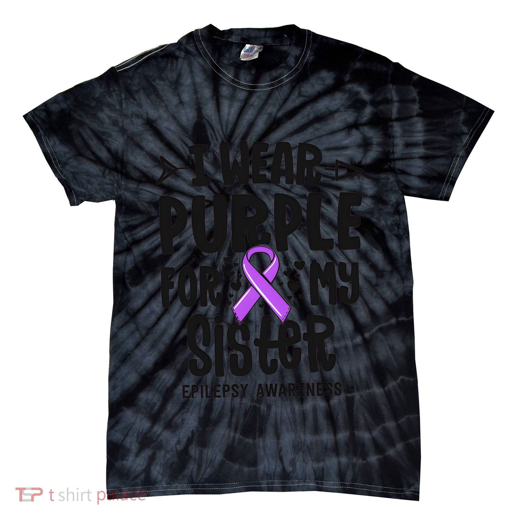 I Wear Purple For My Sister Epilepsy Awareness Tie-Dye T-Shirt