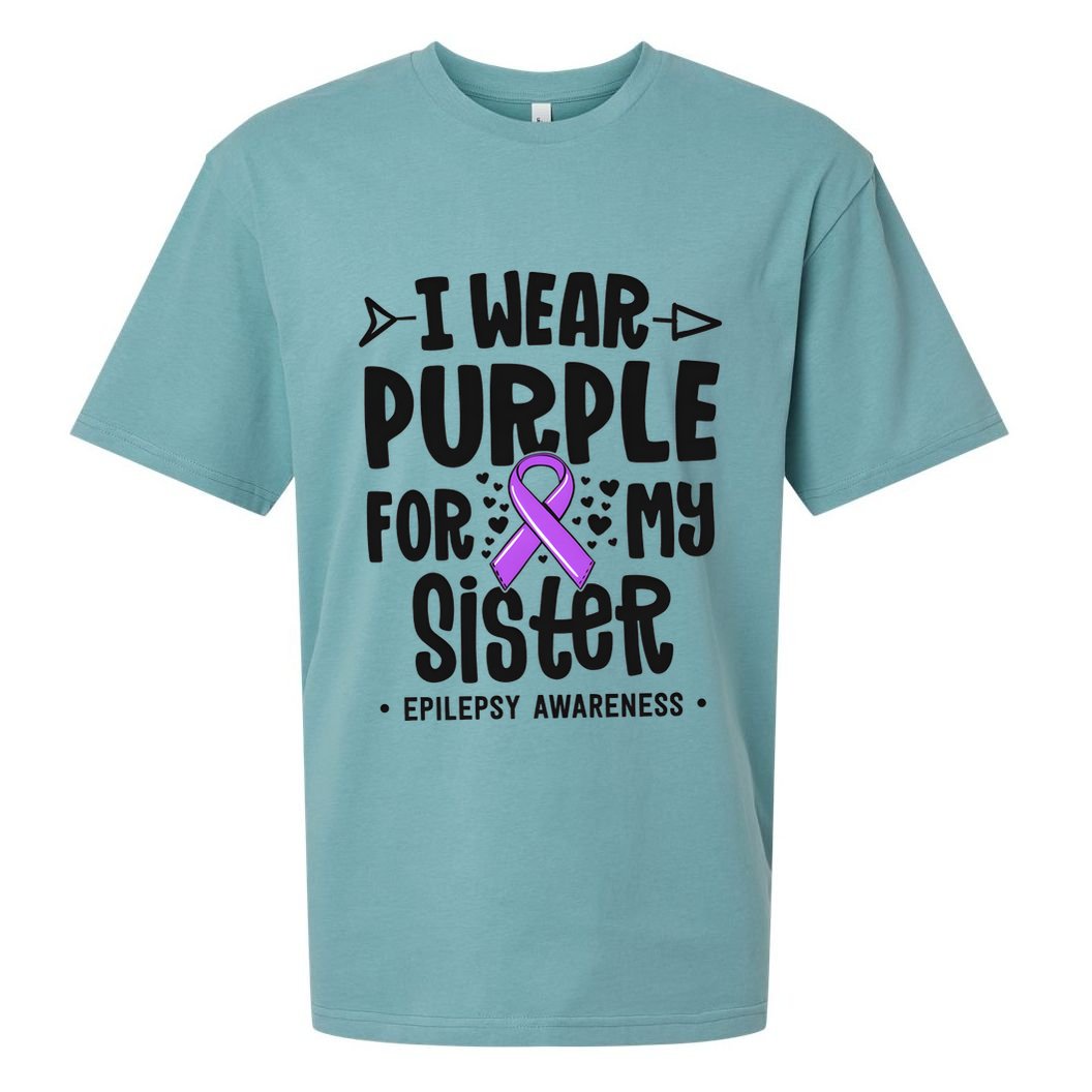 I Wear Purple For My Sister Epilepsy Awareness Sueded Cloud Jersey T-Shirt