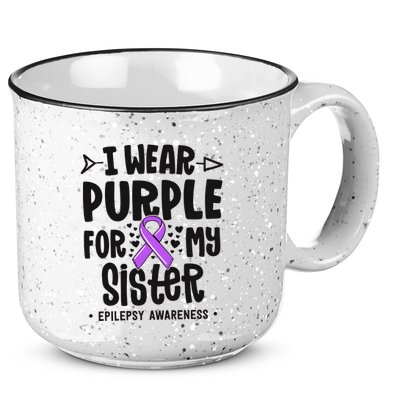 I Wear Purple For My Sister Epilepsy Awareness 15oz Campfire Ceramic Mug
