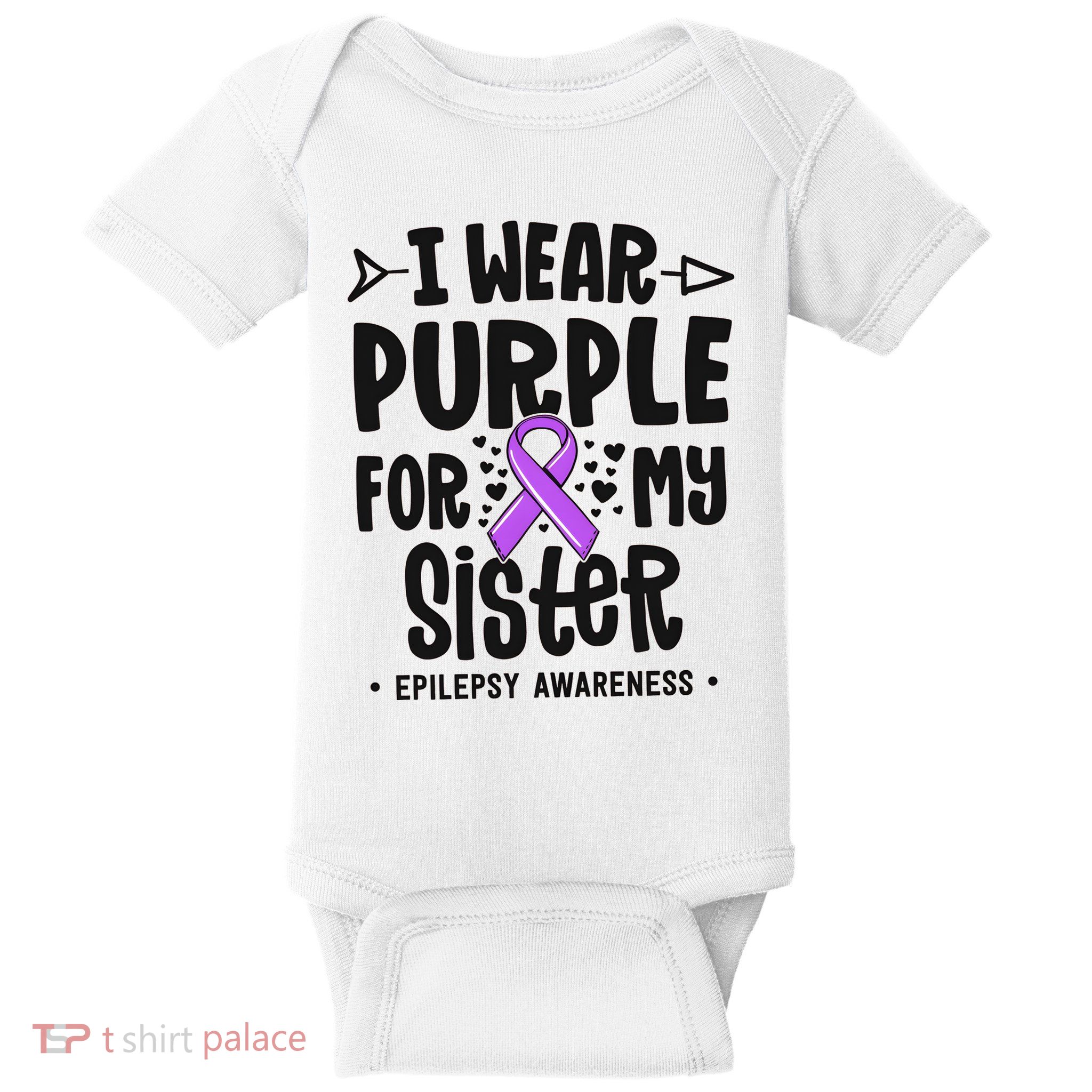 I Wear Purple For My Sister Epilepsy Awareness Baby Bodysuit
