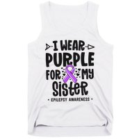 I Wear Purple For My Sister Epilepsy Awareness Tank Top