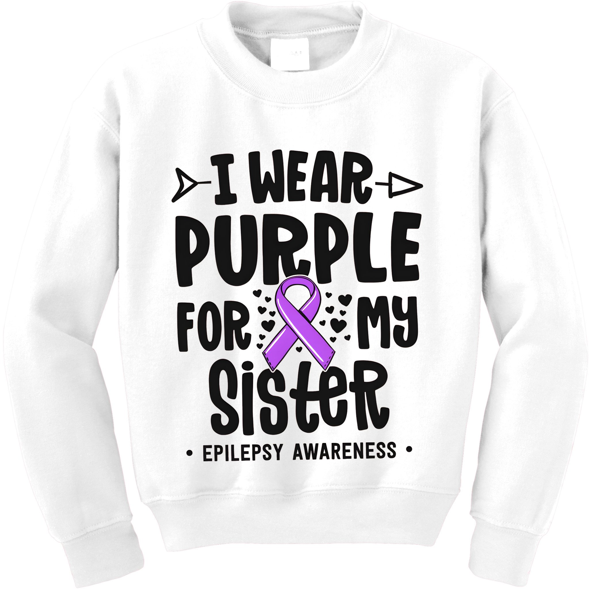 I Wear Purple For My Sister Epilepsy Awareness Kids Sweatshirt