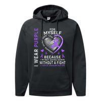 I Wear Purple For Myself Lupus Awareness Warriors Fighters Performance Fleece Hoodie