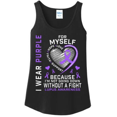 I Wear Purple For Myself Lupus Awareness Warriors Fighters Ladies Essential Tank