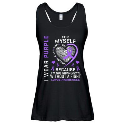 I Wear Purple For Myself Lupus Awareness Warriors Fighters Ladies Essential Flowy Tank