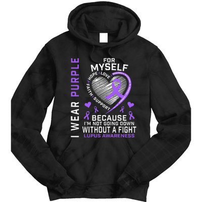 I Wear Purple For Myself Lupus Awareness Warriors Fighters Tie Dye Hoodie