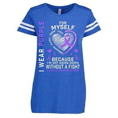 I Wear Purple For Myself Lupus Awareness Warriors Fighters Enza Ladies Jersey Football T-Shirt