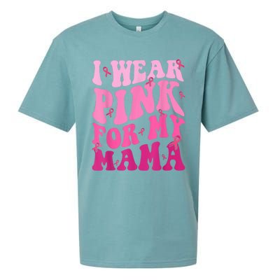 I Wear Pink For My Mama Breast Cancer Support Squads Sueded Cloud Jersey T-Shirt