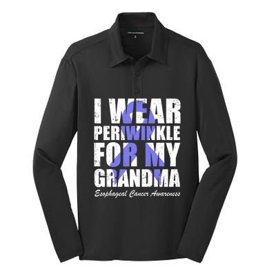 I Wear Periwinkle For My Grandma Esophageal Cancer Awareness Silk Touch Performance Long Sleeve Polo