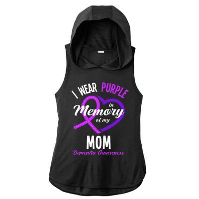 I Wear Purple In Memory For My Mom Dementia Awareness Ladies PosiCharge Tri-Blend Wicking Draft Hoodie Tank