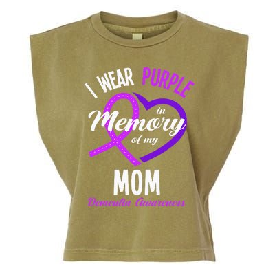 I Wear Purple In Memory For My Mom Dementia Awareness Garment-Dyed Women's Muscle Tee