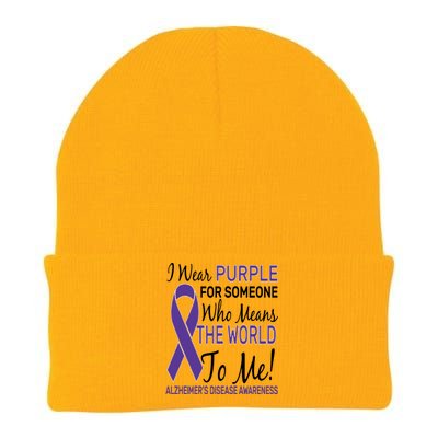 I Wear Purple Alzheimer's Disease Awareness Knit Cap Winter Beanie