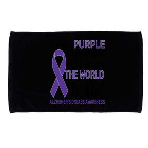 I Wear Purple Alzheimer's Disease Awareness Microfiber Hand Towel