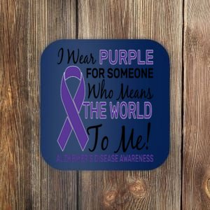 I Wear Purple Alzheimer's Disease Awareness Coaster