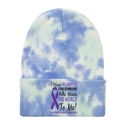 I Wear Purple Alzheimer's Disease Awareness Tie Dye 12in Knit Beanie