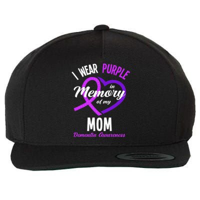 I Wear Purple In Memory For My Mom Dementia Awareness Wool Snapback Cap