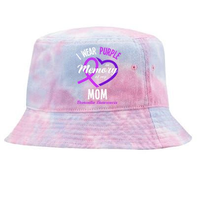 I Wear Purple In Memory For My Mom Dementia Awareness Tie-Dyed Bucket Hat